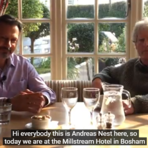 John Wild from the Millstream Hotel Bosham talks business with Andreas Coach ActionCOACH based in Portsmouth