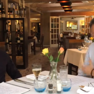 Lloyd van Rooyen from Crouchers Restaurant talks business with Andreas Coach ActionCOACH based in Portsmouth