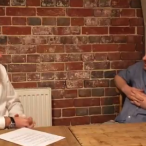 Peter Axworth from Offbeet Restaurant talking business with Andreas Nest ActionCOACH based in Portsmouth