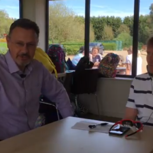 Richard Haygarth from Make Believe Golf talking business with Andreas Nest ActionCOACH based in Portsmouth