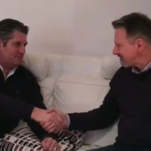 Richard Peckham from Portsmouth Flyers talking business with Andreas Nest ActionCOACH based in Portsmouth