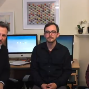 Simon Batchelar and Ben Davis from Pallant Digital talking business with Andreas Nest ActionCOACH based in Portsmouth