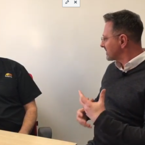 Ken Green from A3M Design talks business with Andreas Coach ActionCOACH based in Portsmouth
